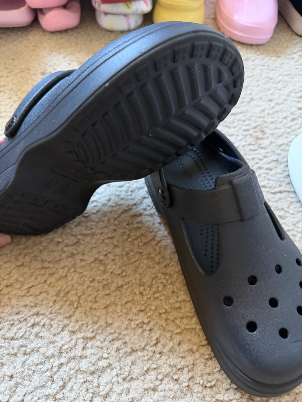 CROCS Kids Black Mary Jane-Style Clog